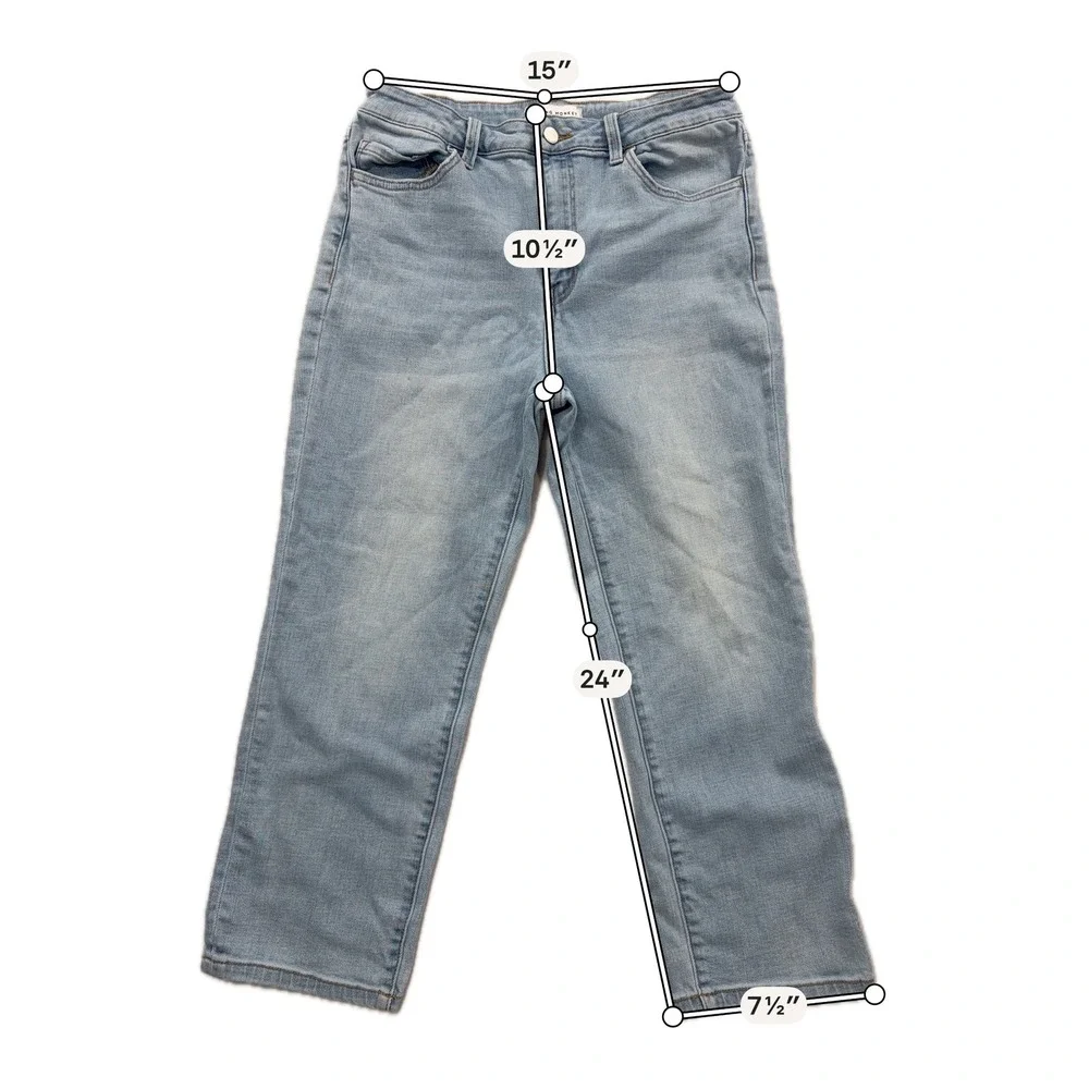 Flying Monkey Jeans Straight Leg High Rise Light Wash Blue Womens Size 31P